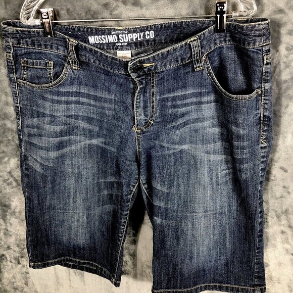 Mossimo Denim - Mossimo Denim Bermuda Shorts Women’s Size Adult 17 Distressed Stretch Fit 6